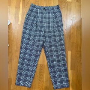 H&M Black and White Plaid Trousers